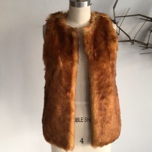 Karen Zambos faux fur vest
